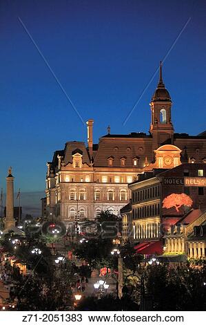 Canada, Quebec, Montreal, Place Jacques-Cartier, City Hall,. View Large Photo Image Stock Image - Canada, Quebec, Montreal, Place Jacques-Cartier, City Hall,.. Fotosearch