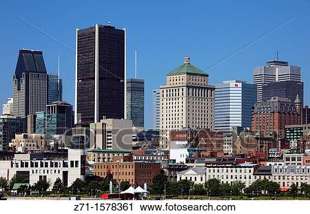 Canada, Quebec, Montreal, skyline, View Large Photo Image Stock Image - Canada, Quebec, Montreal, skyline,. Fotosearch