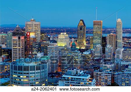 Canada, Quebec Province, Montreal City, Montreal City Skyline from Mont Royal Belvedere. View Large Photo Image Stock Image - Canada, Quebec Province, Montreal City, Montreal City Skyline from Mont Royal Belvedere.. Fotosearch