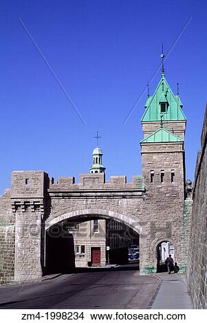 Picture - CANADA, QUEBEC, QUEBEC CITY, VIEW OF ST. LOUIS TOWN GATE.. Fotosearch