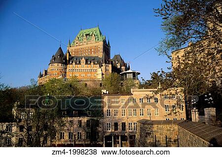 CANADA, QUEBEC, QUEBEC CITY, VIEW OF HOTEL CHATEAU FRONTENAC. View Large Photo Image Stock Photo - CANADA, QUEBEC, QUEBEC CITY, VIEW OF HOTEL CHATEAU FRONTENAC.. Fotosearch