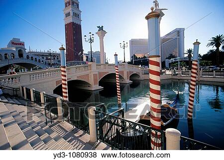 Canal and gondolas outside the Venetian Hotel and Casino on The Strip, Las Vegas, Nevada, USA View Large Photo Image Stock Photo - Canal and gondolas outside the Venetian Hotel and Casino on The Strip, Las Vegas, Nevada, USA. Fotosearch