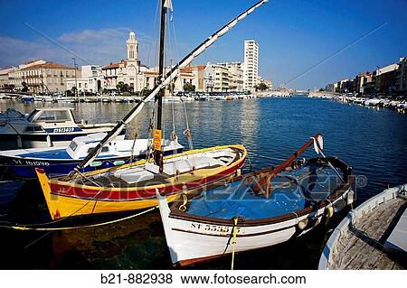 Canal Royal and Palais Consulaire, Sete, Herault, Languedoc-Roussillon, France View Large Photo Image Stock Photo - Canal Royal and Palais Consulaire, Sete, Herault, Languedoc-Roussillon, France. Fotosearch