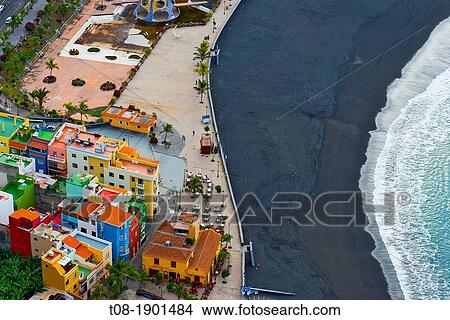 Picture - canary islands, la palma: Tazacorte Beach. Fotosearch