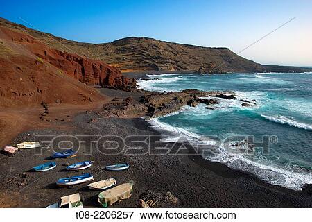 canary islands, lanzarote: El Golfo. View Large Photo Image Stock Photo - canary islands, lanzarote: El Golfo.. Fotosearch