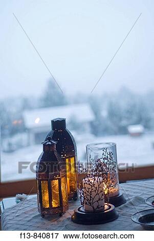 candle lights in mountain house View Large Photo Image Stock Photo - candle lights in mountain house. Fotosearch