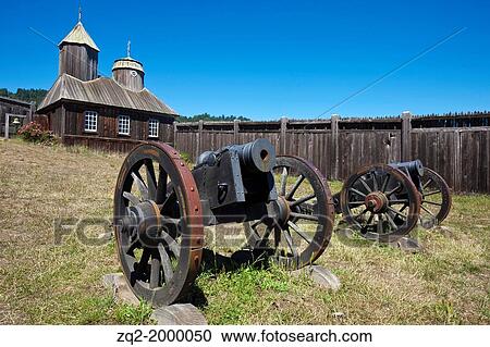 Cannons outside of Holy Trinity St. Nicholas Chapel, Fort Ross State Historic Park, Sonoma County, California, United States of America. View Large Photo Image Stock Image - Cannons outside of Holy Trinity St. Nicholas Chapel, Fort Ross State Historic Park, Sonoma County, California, United States of America.. Fotosearch