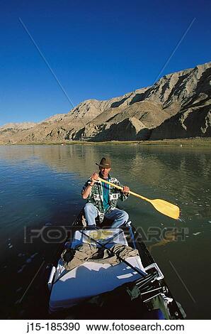 Stock Image - Canoeing at Missouri River. Montana. USA. Fotosearch