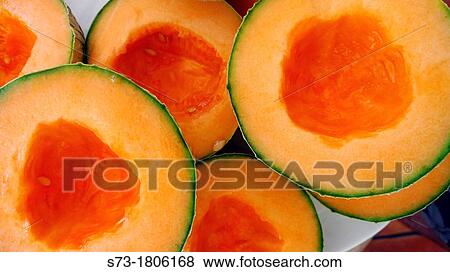 Cantaloupe melon View Large Photo Image Stock Photo - Cantaloupe melon. Fotosearch