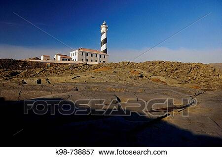 Stock Photo - Cap de Favaritx lighthouse. Minorca, Balearic Islands, Spain. Fotosearch