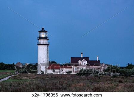 Cape Cod Lighthouse, Truro, Cape Cod, Massachusetts, USA Also known as Highland Lighthouse View Large Photo Image Stock Photograph - Cape Cod Lighthouse, Truro, Cape Cod, Massachusetts, USA Also known as Highland Lighthouse. Fotosearch