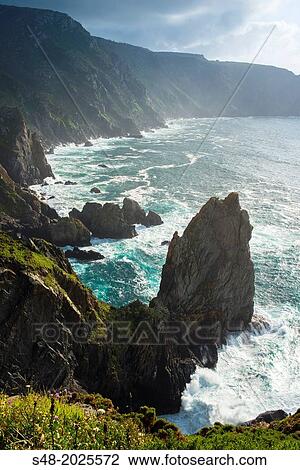 Cape Ortegal in Cario. A Corua. Galicia. Spain. Europe. View Large Photo Image Stock Image - Cape Ortegal in Cario. A Corua. Galicia. Spain. Europe.. Fotosearch