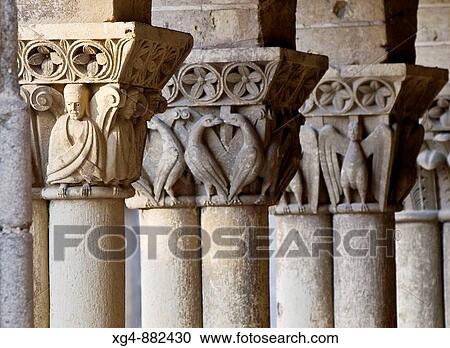 Capitals of the portico in the Romanesque church of San Mart? n in Segovia - Castilla-Le? n - Spain View Large Photo Image Stock Image - Capitals of the portico in the Romanesque church of San Mart? n in Segovia - Castilla-Le? n - Spain. Fotosearch