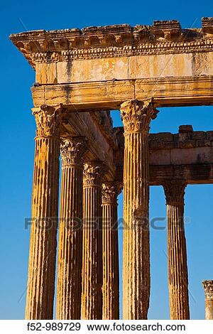 Capitol. Roman City of Dougga. Tunisia. Africa. View Large Photo Image Stock Photo - Capitol. Roman City of Dougga. Tunisia. Africa.. Fotosearch