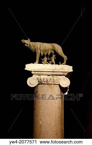 Capitoline Wolf, Piazza del Campidoglio, Capitoline Hill, Rome, Italy. View Large Photo Image Stock Image - Capitoline Wolf, Piazza del Campidoglio, Capitoline Hill, Rome, Italy.. Fotosearch