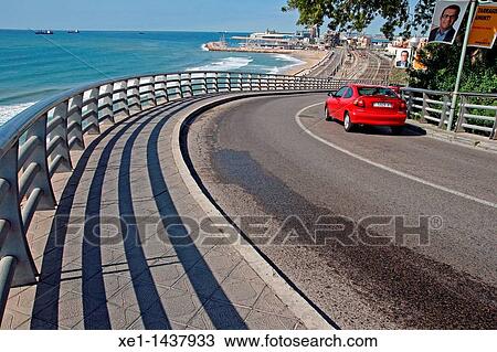 Stock Image - car, Miracle Beach, Tarragona, Catalonia, Spain. Fotosearch