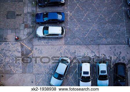 Car park viewed from above View Large Photo Image Stock Photo - Car park viewed from above. Fotosearch