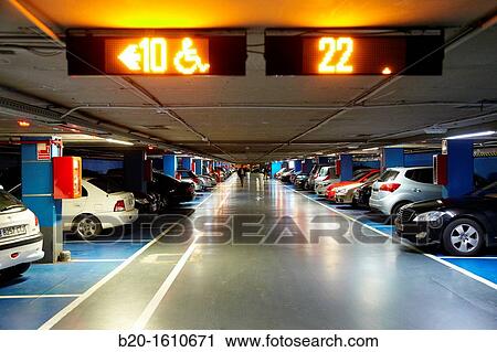 Stock Image - Car, public parking. Fotosearch