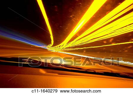 car traffic trail from inside car View Large Photo Image Stock Photo - car traffic trail from inside car. Fotosearch