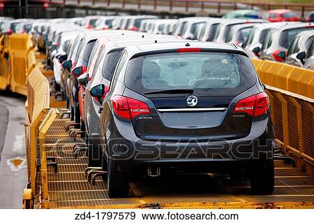 Car Transport by rail, transportation of cars and light commercial vehicles, Pasajes Port, Gipuzkoa, Basque Country, Spain View Large Photo Image Stock Photo - Car Transport by rail, transportation of cars and light commercial vehicles, Pasajes Port, Gipuzkoa, Basque Country, Spain. Fotosearch