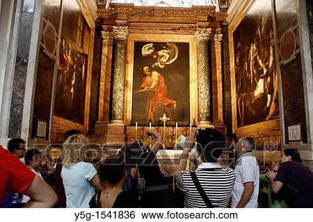 Caravaggio's paintings at San Luigi dei Francesi church rome View Large Photo Image Stock Photograph - Caravaggio's paintings at San Luigi dei Francesi church rome. Fotosearch