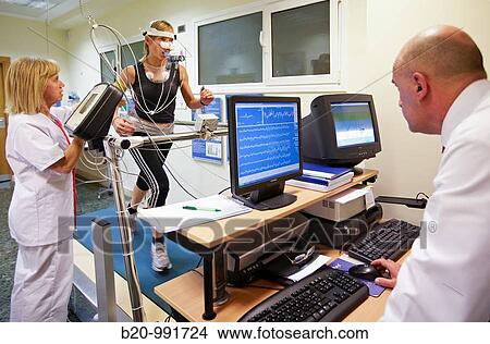 Cardiac stress test, sports medicine. Hospital Policlinica Gipuzkoa, San Sebastian, Donostia, Euskadi, Spain View Large Photo Image Picture - Cardiac stress test, sports medicine. Hospital Policlinica Gipuzkoa, San Sebastian, Donostia, Euskadi, Spain. Fotosearch