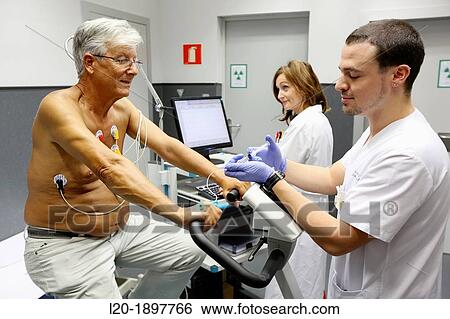 cardiology stress test, Myocardial perfusion scintigraphy in effort, Nuclear medicine, Onkologikoa Hospital, Oncology Institute, Case Center for prevention, diagnosis and treatment of cancer, Donostia, San Sebastian, Gipuzkoa, Basque Country, Spain View Large Photo Image Stock Photograph - cardiology stress test, Myocardial perfusion scintigraphy in effort, Nuclear medicine, Onkologikoa Hospital, Oncology Institute, Case Center for prevention, diagnosis and treatment of cancer, Donostia, San Sebastian, Gipuzkoa, Basque Country, Spain. Fotosearch