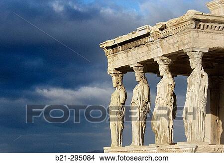 Picture - Cariathides of the Erechtheion. Acropolis, Athens. Greece. Fotosearch