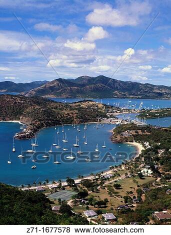 Caribbean, Antigua, English Harbour View Large Photo Image Stock Photo - Caribbean, Antigua, English Harbour. Fotosearch