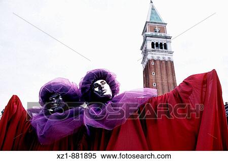 Carnival masks in St Mark's Square with campanile tower, Venice, Italy View Large Photo Image Stock Photography - Carnival masks in St Mark's Square with campanile tower, Venice, Italy. Fotosearch