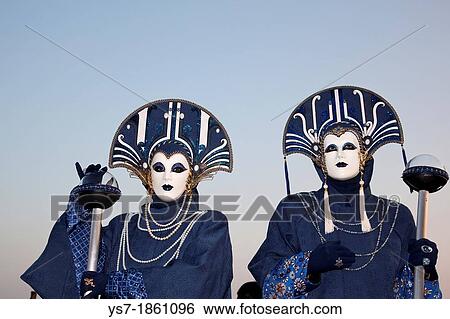 Stock Photograph - Carnival masks, Venice, Italy. Fotosearch