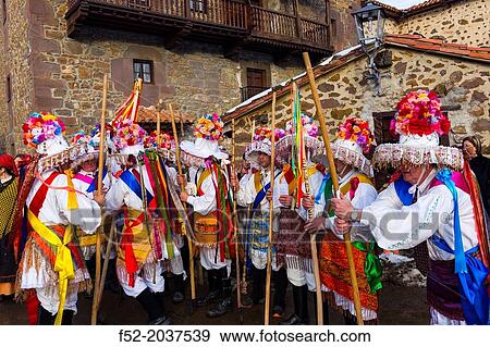 Carnival of Zamarrones, Tresabuela village, Polaciones valley, Cantabria, Spain, Europe. View Large Photo Image Stock Photo - Carnival of Zamarrones, Tresabuela village, Polaciones valley, Cantabria, Spain, Europe.. Fotosearch