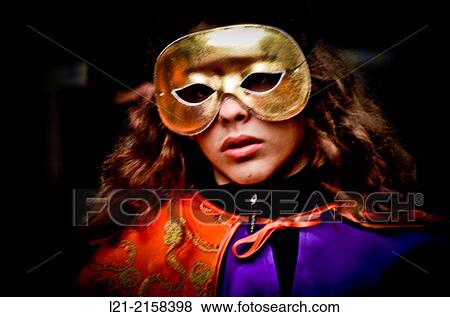 Carnival. Woman with mask. Barcelona, Catalonia, Spain. View Large Photo Image Stock Photo - Carnival. Woman with mask. Barcelona, Catalonia, Spain.. Fotosearch