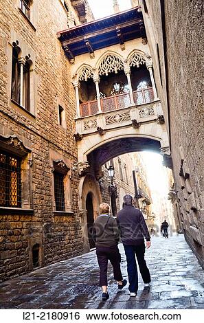 Carrer del Bisbe. Barcelona, Catalonia, Spain. View Large Photo Image Stock Photograph - Carrer del Bisbe. Barcelona, Catalonia, Spain.. Fotosearch
