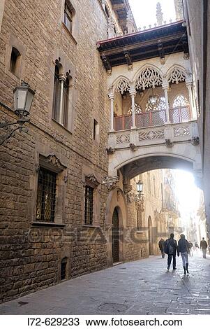 Carrer del Bisbe. Gothic Quarter. Barcelona. Catalonia. Spain View Large Photo Image Stock Image - Carrer del Bisbe. Gothic Quarter. Barcelona. Catalonia. Spain. Fotosearch