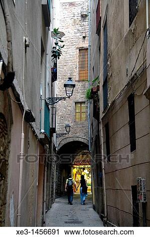Stock Image - Carrer del Vidre, Barcelona, Spain.. Fotosearch