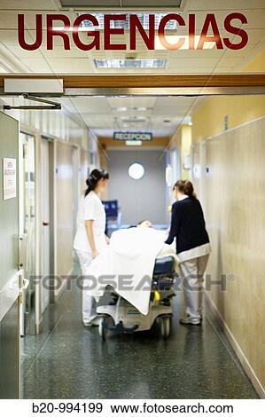 Carrying patient on couch, emergency. Hospital Policlinica Gipuzkoa, San Sebastian, Donostia, Euskadi, Spain View Large Photo Image Stock Photo - Carrying patient on couch, emergency. Hospital Policlinica Gipuzkoa, San Sebastian, Donostia, Euskadi, Spain. Fotosearch