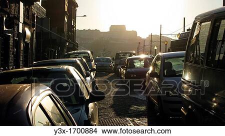 Cars in the street at Porto city View Large Photo Image Picture - Cars in the street at Porto city. Fotosearch