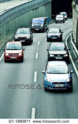 Cars move around the city. Ronda del Litoral, Barcelona, Catalonia, Spain. View Large Photo Image Stock Image - Cars move around the city. Ronda del Litoral, Barcelona, Catalonia, Spain.. Fotosearch