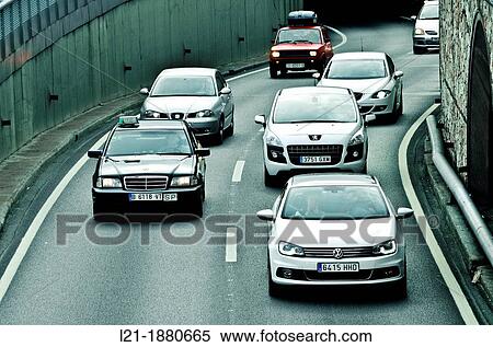 Cars move around the city. Ronda del Litoral, Barcelona, Catalonia, Spain. View Large Photo Image Stock Photography - Cars move around the city. Ronda del Litoral, Barcelona, Catalonia, Spain.. Fotosearch