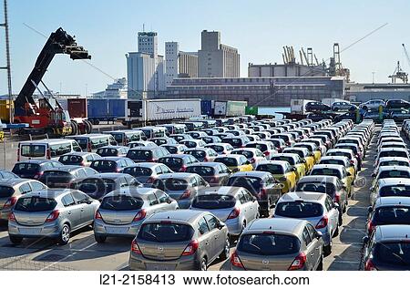 Cars waiting to board. Harbour, Barcelona, Catalonia, Spain. View Large Photo Image Stock Image - Cars waiting to board. Harbour, Barcelona, Catalonia, Spain.. Fotosearch
