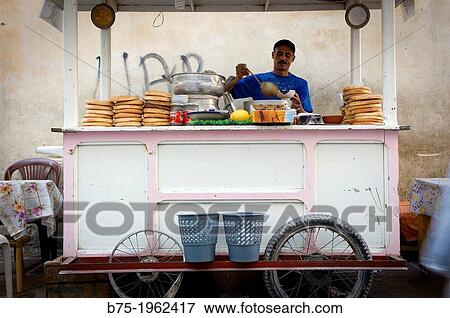 Stock Photo - Cart, Street Restaurant in the city of Fez, Morocco, Africa. Fotosearch