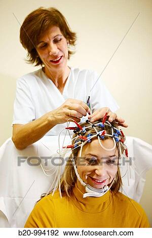 Stock Image - Cartography, Electroencephalography, Neurological examination. Hospital Policlinica Gipuzkoa, San Sebastian, Donostia, Euskadi, Spain. Fotosearch