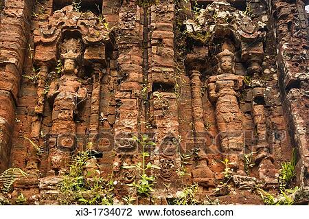 Carved statues on the wall of an historic building at My Son, Quang Nam province, Vietnam View Large Photo Image Stock Image - Carved statues on the wall of an historic building at My Son, Quang Nam province, Vietnam. Fotosearch