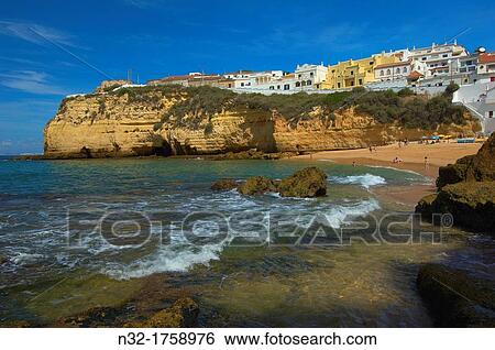 Carvoeiro, Lagoa, Algarve, Portugal, Europe View Large Photo Image Stock Photograph - Carvoeiro, Lagoa, Algarve, Portugal, Europe. Fotosearch
