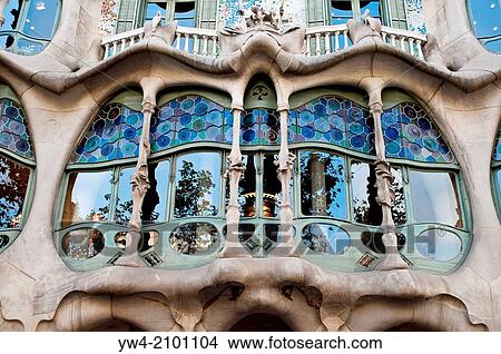 Casa Batllo, Barcelona, Central window, Catalonia, Spain. View Large Photo Image Picture - Casa Batllo, Barcelona, Central window, Catalonia, Spain.. Fotosearch