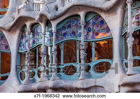 Casa Batllo (Batllo House) by Antonio Gaudi, Barcelona, Spain. View Large Photo Image Stock Image - Casa Batllo (Batllo House) by Antonio Gaudi, Barcelona, Spain.. Fotosearch