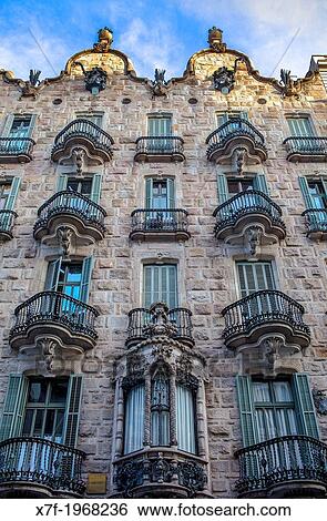 Casa Calvet by Antoni Gaudii, Barcelona, Catalonia Spain. View Large Photo Image Stock Photograph - Casa Calvet by Antoni Gaudii, Barcelona, Catalonia Spain.. Fotosearch