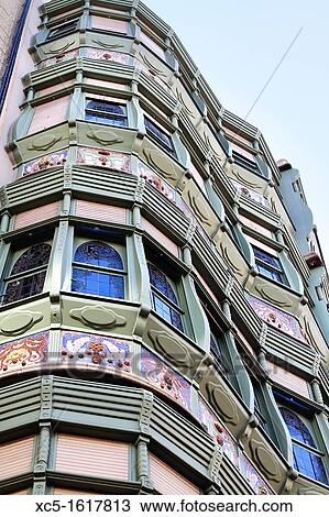 Stock Image - Casa Comalat, Gracia Quarter, Barcelona, Catalonia, Spain. Fotosearch