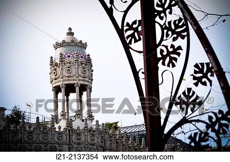Picture - Casa Lle? i Morera 1902-1906 by Llu's Dom? nech i Montaner architect. Barcelona, Catalonia, Spain.. Fotosearch